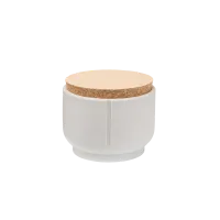 Thumbnail 200x200 for Recipiente ecológico y artesanal para guardar premios de perro, fabricado con materiales sostenibles como arena y corcho natural; incluye tapa hermética al vacío que conserva la frescura de los snacks, con diseño minimalista en color gris piedra, ideal para uso en casa o al aire libre