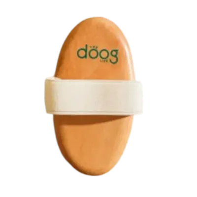 Thumbnail 400x400 for Cepillo de bambú ecológico para perros de pelo corto, con diseño ovalado y correa de algodón para un uso cómodo. Ideal para eliminar suciedad y pelo muerto sin dañar el pelaje.