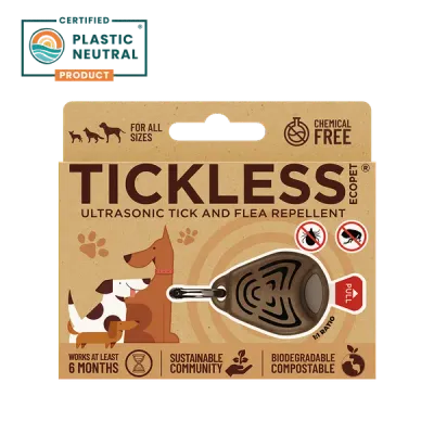 Thumbnail 400x400 for Dispositivo repelente ultrasónico para perros de todos los tamaños, libre de químicos, ideal contra pulgas y garrapatas. Producto ecológico, biodegradable, compostable y certificado como plástico neutral. Protege por al menos 6 meses sin dañar al animal ni al medio ambiente.