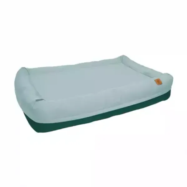Cama ergonómica para perros de color gris, fabricada con materiales duraderos y diseño antialérgico.